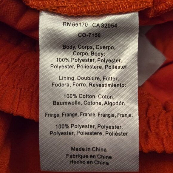 Anthropologie Chloe Oliver Festival shorts Red S Bold Boho Fringe Vacation NWT - Picture 5 of 11